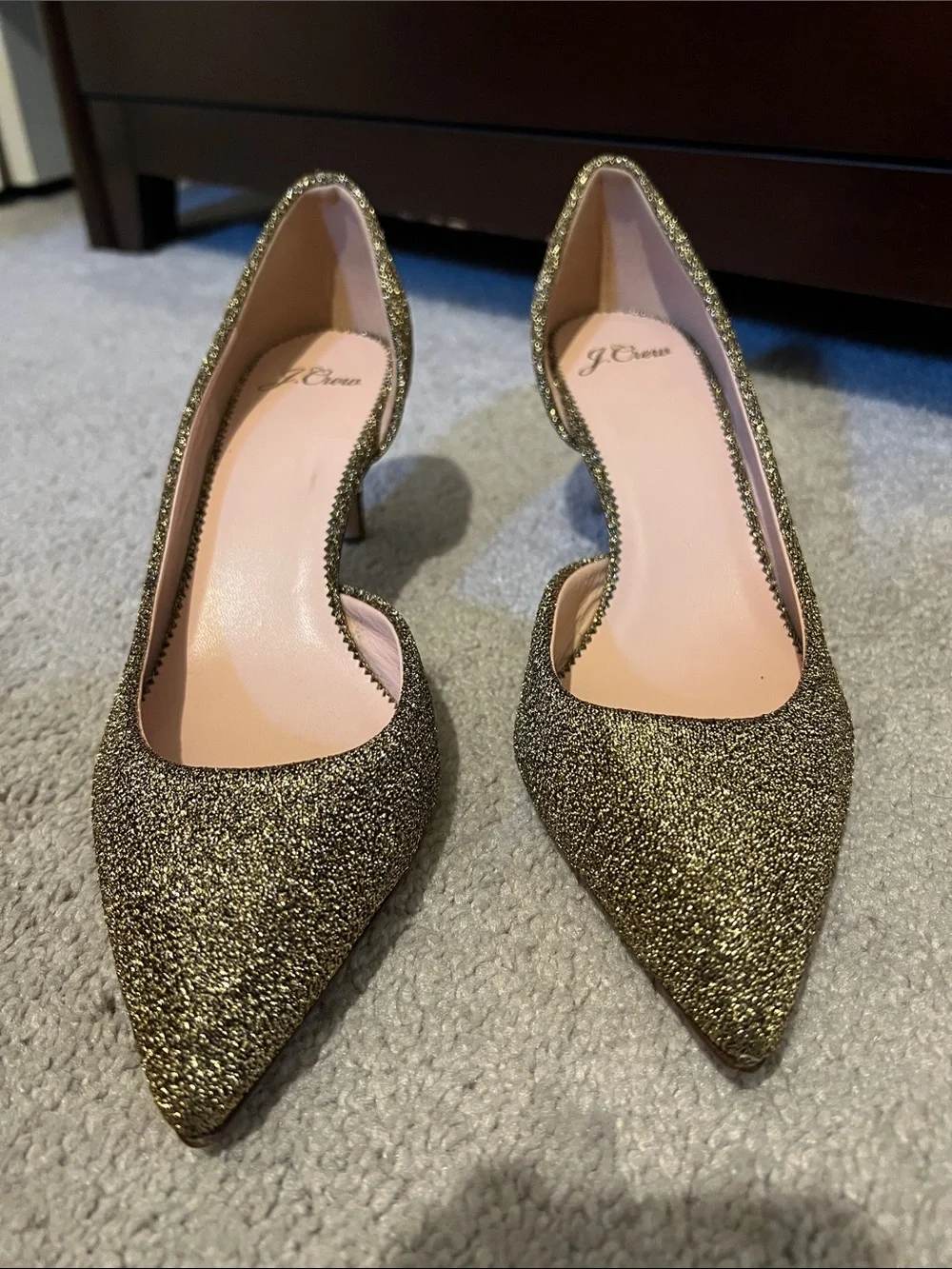 J Crew Collette Metallic Gold  Pumps Heels Size 8 1/2 NWOB